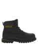 Thumbnail Bottines en cuir noires à talon décroché bas avec des lacets ronds