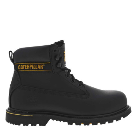 Bottines en cuir noires à talon décroché bas...