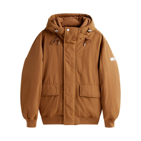 Blouson camel uni avec une coupe ajustée et un...