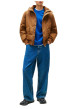 Thumbnail Blouson camel uni avec une coupe ajustée et un col à capuche réglable - Image 3