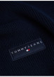 Thumbnail Écharpe en coton biologique noire unie avec un patch de la marque brodé - Image 3
