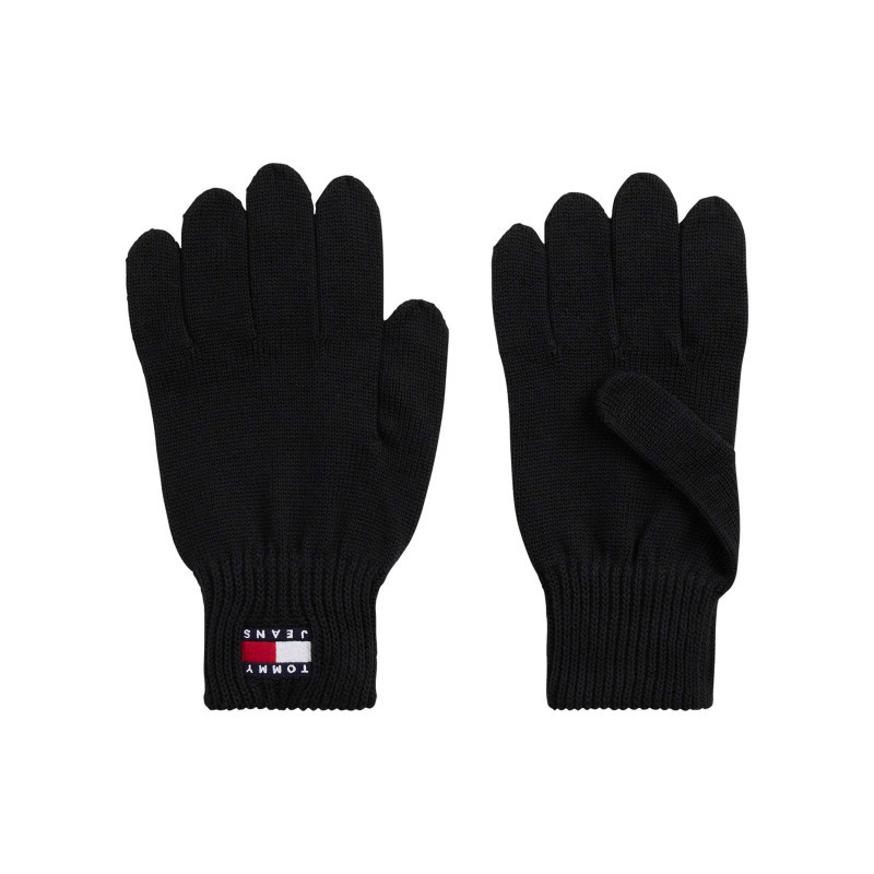 Tommy Jeans - Gants En Coton Biologique Noirs Unis Avec Le Logo De La Marque Cousu Au Poignet - Noirs Tommy Jeans - Gants En Coton Biologique Noirs Unis Avec Le Logo De La Marque Cousu Au Poignet - Noirs