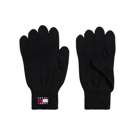Gants en coton biologique noirs unis avec le...