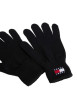 Thumbnail Gants en coton biologique noirs unis avec le logo de la marque cousu au poignet - Image 2