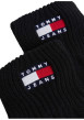 Thumbnail Gants en coton biologique noirs unis avec le logo de la marque cousu au poignet - Image 3