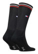 Thumbnail Chaussettes hautes en coton mélangé noires unies avec un logo à la cheville - Image 2