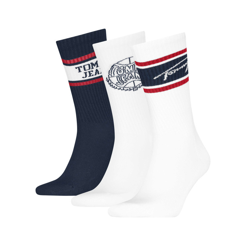 Tommy Jeans - Chaussettes Hautes En Coton Mélangé Multicolores à Motif De La Marque - Multicolores Tommy Jeans - Chaussettes Hautes En Coton Mélangé Multicolores à Motif De La Marque - Multicolores