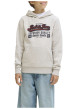 Thumbnail Sweat en coton mélangé écru uni avec un col à capuche et une coupe droite - Image 6