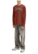 Thumbnail T-shirt en coton brique uni avec une coupe droite et un col rond - Image 3