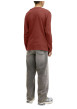 Thumbnail T-shirt en coton brique uni avec une coupe droite et un col rond - Image 4