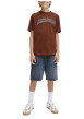 Thumbnail T-shirt en coton brique uni avec une coupe droite et nom iconique - Image 3