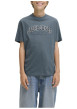 Thumbnail T-shirt en coton gris uni avec une coupe droite et un col rond - Image 6