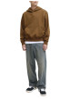 Thumbnail Sweat en coton mélangé camel uni avec une coupe droite et un col à capuche - Image 3