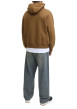 Thumbnail Sweat en coton mélangé camel uni avec une coupe droite et un col à capuche - Image 4