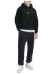 Thumbnail Sweat à capuche en coton mélangé noir uni avec une coupe droite - Image 3