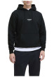 Thumbnail Sweat à capuche en coton mélangé noir uni avec une coupe droite - Image 5