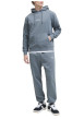 Thumbnail Sweat en coton mélangé bleu uni avec une coupe droite et un col à capuche - Image 3
