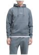 Thumbnail Sweat en coton mélangé bleu uni avec une coupe droite et un col à capuche - Image 6