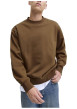 Thumbnail Sweat en coton mélangé camel uni à coupe droite avec un col rond - Image 6