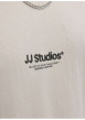 Thumbnail T-shirt en coton écru uni avec une coupe droite et un col rond - Image 2