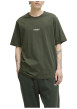Thumbnail T-shirt en coton vert uni avec une coupe droite et un col rond - Image 5