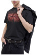 Thumbnail T-shirt en coton noir imprimé série à la poitrine et au dos avec un col rond - Image 5