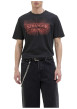 Thumbnail T-shirt en coton noir imprimé série à la poitrine et au dos avec un col rond - Image 6
