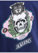 Thumbnail T-shirt en coton marine avec un imprimé squelette et un col rond - Image 2