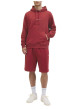 Thumbnail Sweat en coton rouge uni avec un col à capuche et cordon de serrage - Image 3