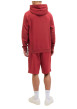 Thumbnail Sweat en coton rouge uni avec un col à capuche et cordon de serrage - Image 4