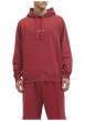 Thumbnail Sweat en coton rouge uni avec un col à capuche et cordon de serrage - Image 5