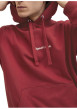 Thumbnail Sweat en coton rouge uni avec un col à capuche et cordon de serrage - Image 6