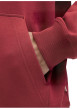 Thumbnail Sweat en coton rouge uni avec un col à capuche et cordon de serrage - Image 7