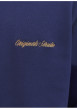 Thumbnail Sweat en coton marine uni avec un col montant et fermeture à glissière - Image 2