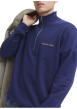 Thumbnail Sweat en coton marine uni avec un col montant et fermeture à glissière - Image 5