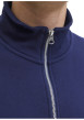 Thumbnail Sweat en coton marine uni avec un col montant et fermeture à glissière - Image 7