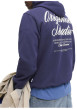 Thumbnail Sweat en coton marine uni avec un col à capuche et poche traversante - Image 5