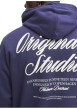 Thumbnail Sweat en coton marine uni avec un col à capuche et poche traversante - Image 7