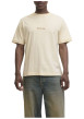Thumbnail T-shirt en coton écru uni avec un col rond et des manches courtes - Image 3