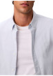 Thumbnail Chemise en coton ciel unie avec une coupe droite et un col à rabats - Image 3