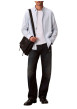 Thumbnail Chemise en coton ciel unie avec une coupe droite et un col à rabats - Image 4