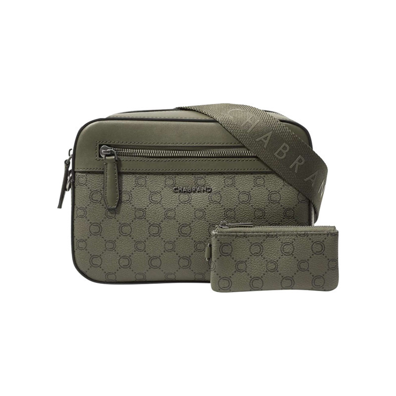 Chabrand - Sac à Bandoulière Kaki Pourvu D'un Motif Monogramme Contrasté - Kaki Chabrand - Sac à Bandoulière Kaki Pourvu D'un Motif Monogramme Contrasté - Kaki