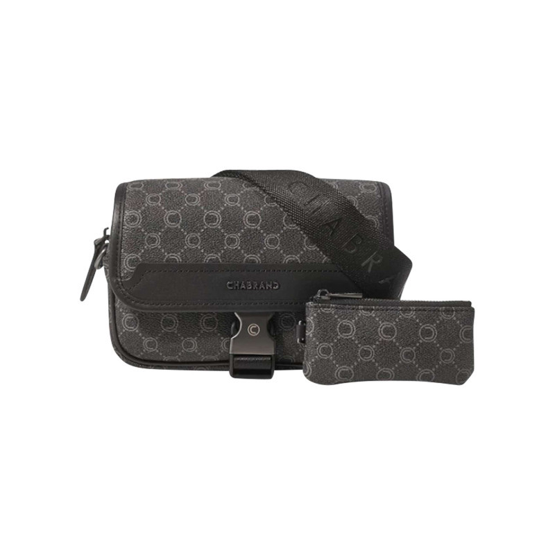 Chabrand - Sac à Bandoulière Anthracite Orné D'un Motif Monogramme Contrasté - Anthracite Chabrand - Sac à Bandoulière Anthracite Orné D'un Motif Monogramme Contrasté - Anthracite