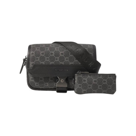 Sac à bandoulière anthracite orné d'un motif...