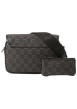Thumbnail Sac à bandoulière anthracite orné d'un motif monogramme contrasté - Image 3