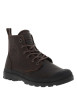 Thumbnail Bottines en cuir marron à talon plat avec des lacets et un zip latéral - Image 4