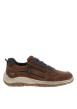 Thumbnail Sneakers cognac à talon plat avec des lacets et un zip latéral