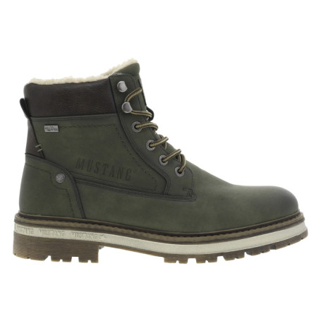 Bottines kaki à talon décroché bas avec un zip...