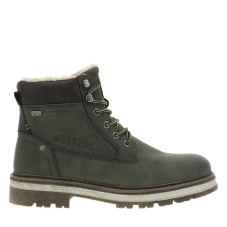Bottines kaki à talon décroché bas avec un zip...