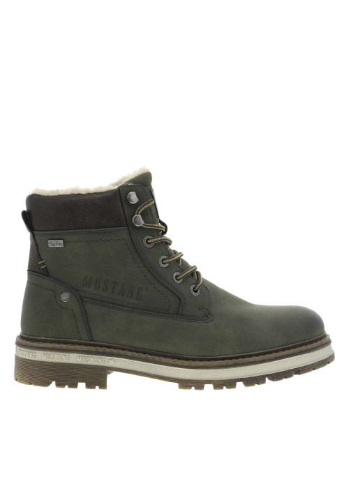 Bottines kaki à talon décroché bas avec un zip...